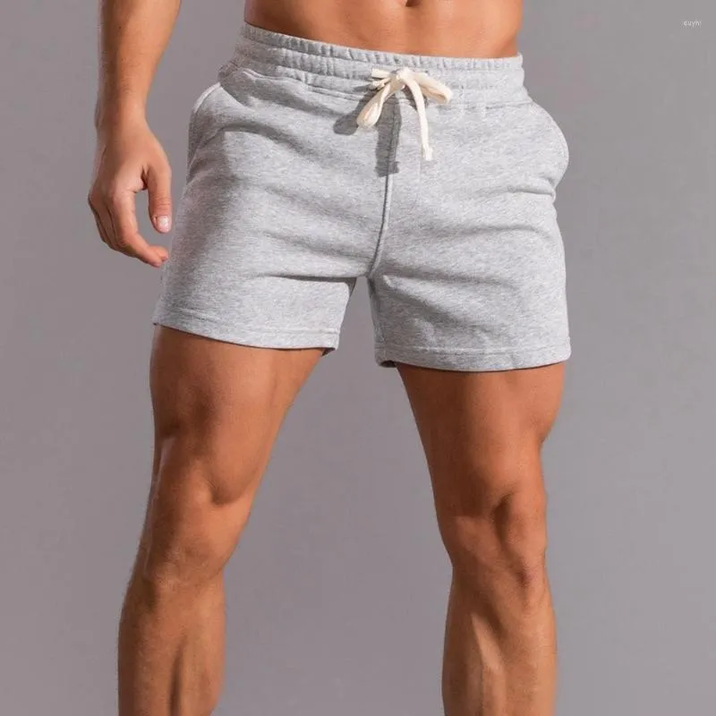 Herren Baumwoll Jogger Shorts, Feste Color Casual Joggshose Für