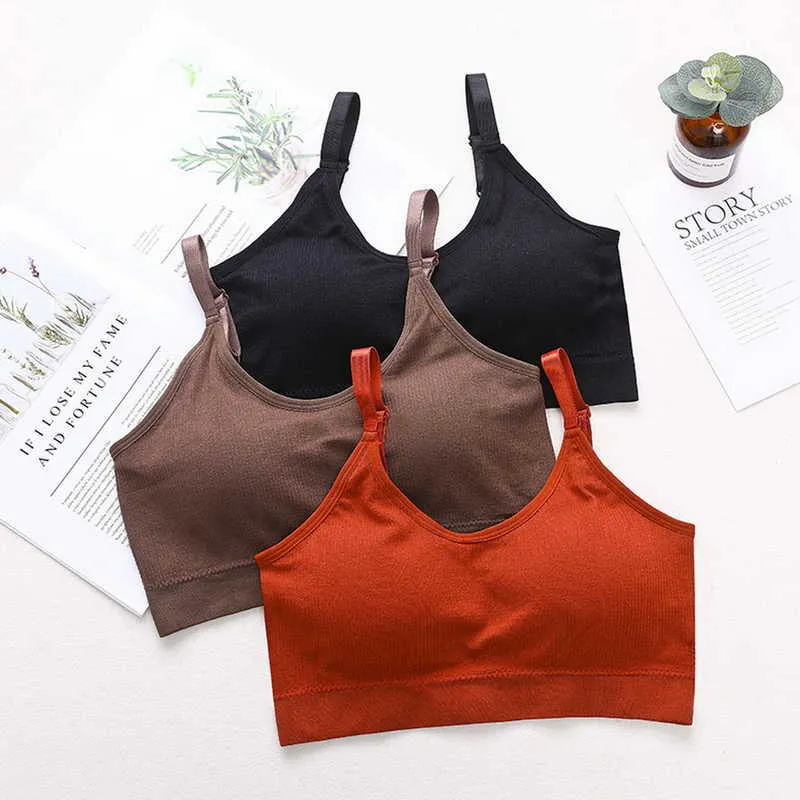 Camisoles Tanks Soupless Sports Bra Women Fitness Top Yoga Bra pour tasse Bla White Running Yoga Gym Crop Top Femmes Push Up Sport Bra Top BH Z0322