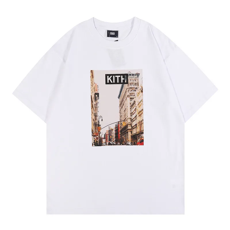22SS Camisetas para hombre Kith Hombres de alta calidad para mujer Camiseta de diseñador Letra impresa Moda hombre Camiseta TopQuality EE. UU. Tamaño S-XXL