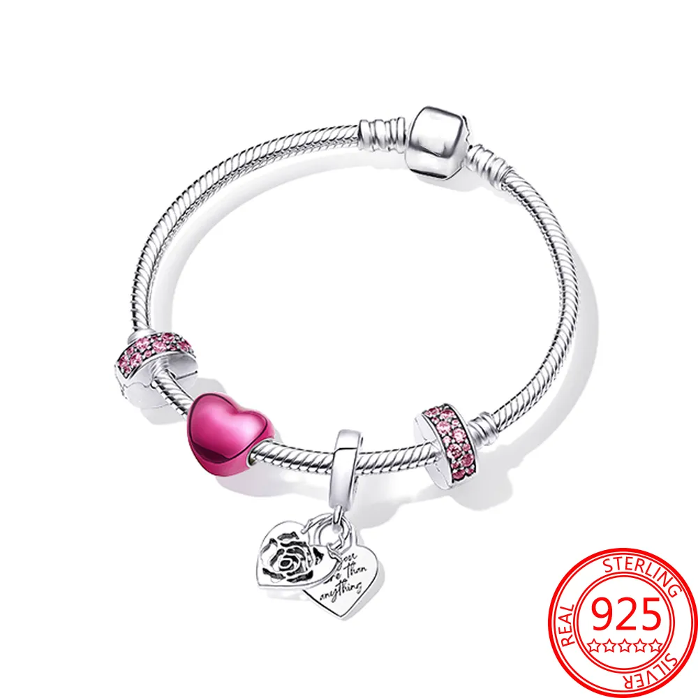 Clip Spacer Charm In Argento Sterling 925 Con Zirconi - Decorazione Per Bracciali, Idea Regalo - Foto 5