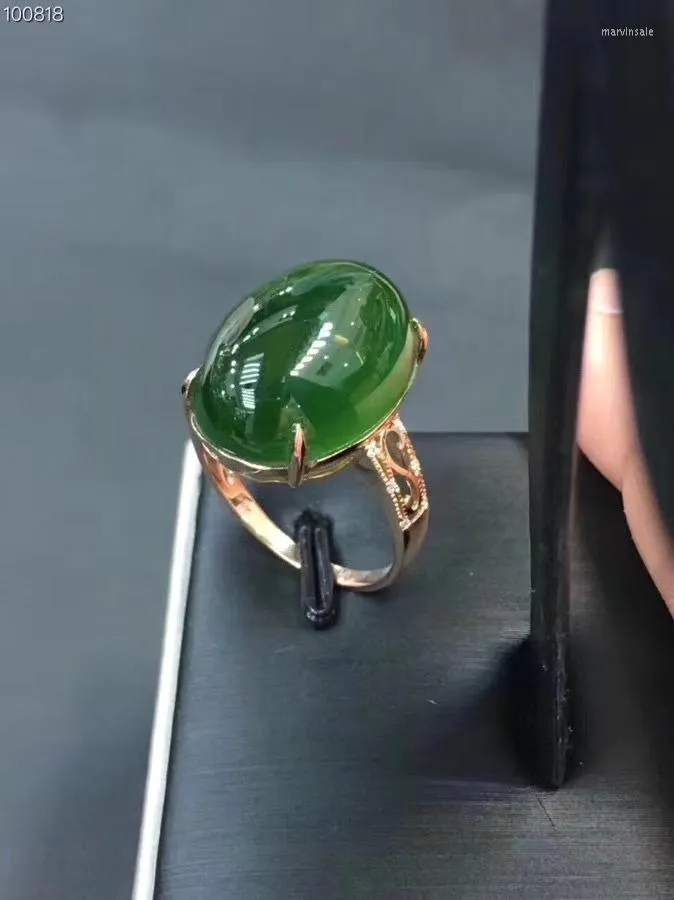 Anillos de racimo Más real y natural Jaser Jade Anillo 925 Plata esterlina Joyería fina