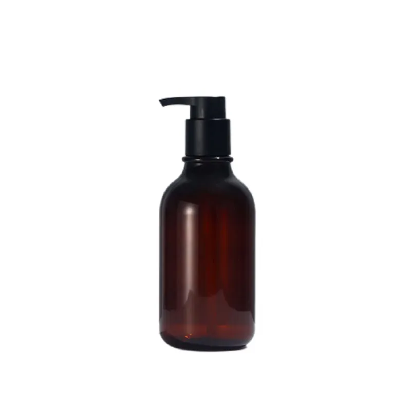 Bottiglia di plastica vuota 300ml 500ml Pompa pressa lozione nera Spalla tonda PET Bottiglie trasparenti bianche nere marroni lucide Bottiglia imballaggio cosmetica riutilizzabile gel doccia