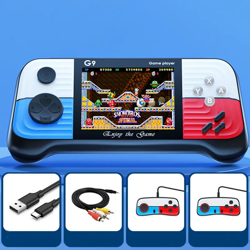 G9 Handheld Portable Arcade Game Console 3.0 Inch HD Screen Gaming Players 666 In 1 Classic Retro Games TV Console AV Output With 2 Controllers