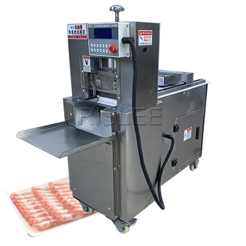 Commercial Electric Meat Slicer Lamb Beef Cnc Double Cut Lamb Roll Machine Stainless Steel Mutton Rolls Cutte