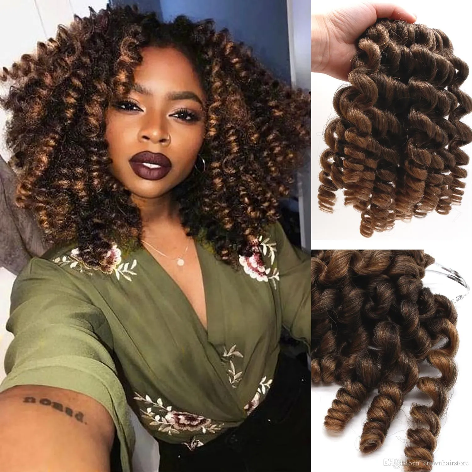 Kanekalon Jumpy Spring Wand Curl Crochet Twist Hair Braid Synthetic Hair