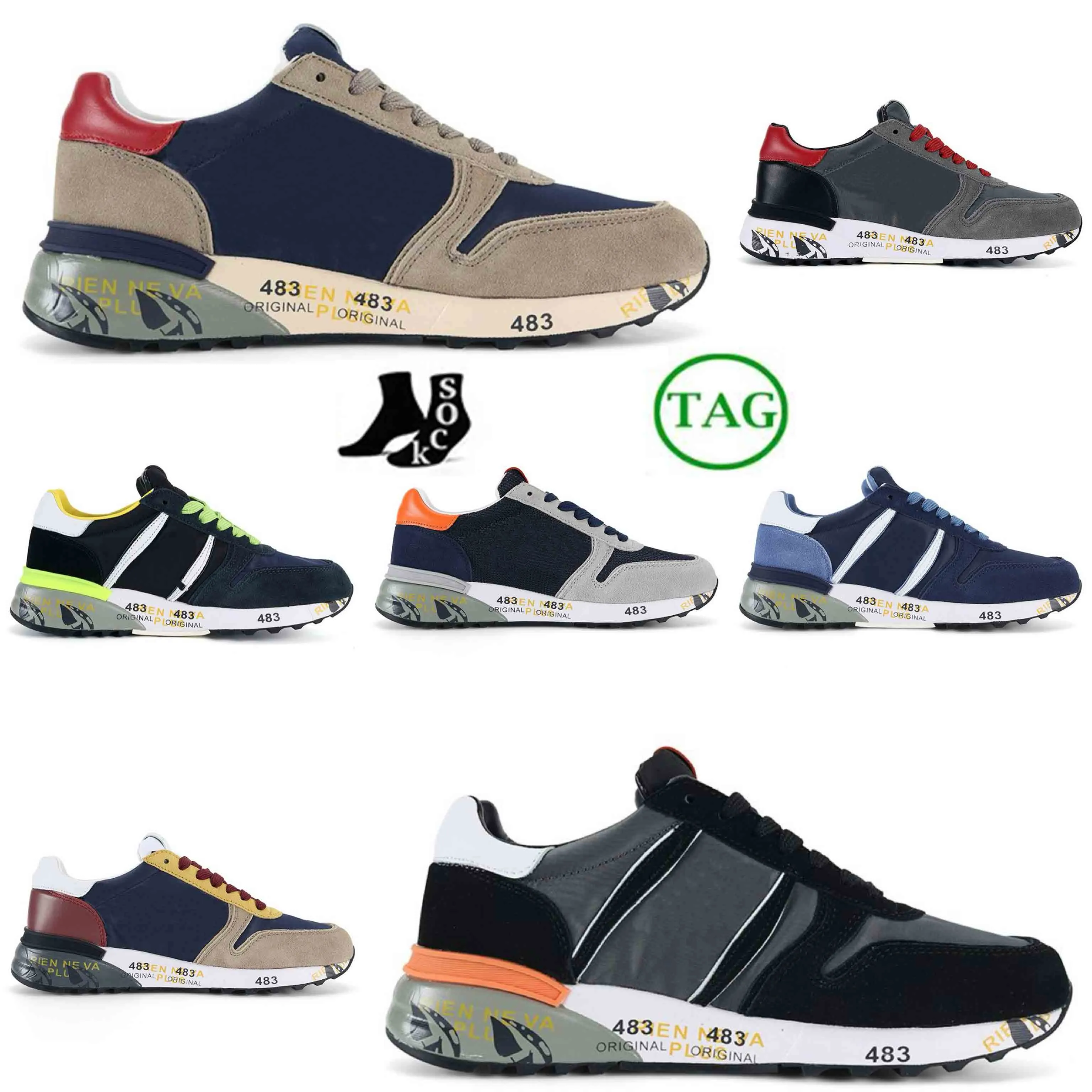 Cuir Hommes Chaussures Casual Sneakers Mode Chaussure Respirant Mesh Anti-slip Sneaker Outdoor Trainers Vintage Trainer Abloh Blanc Vert Rouge Bleu Lettre Plate-Forme
