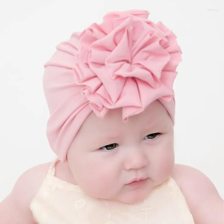 Hair Accessories Cute Flower Bebes Hat Born Toddler Turban Infant Beanie Cap Kids Head Wraps Baby With Largee Elastic Headband