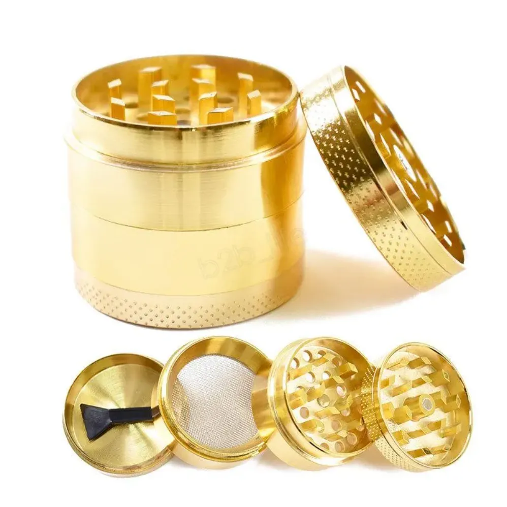 Accessori per fumatori Smerigliatrice in metallo CHROMIUM CRUSHER con 4 strati di monete d'oro Modello 40mm Smerigliatrici manuali per fumo Smoke Shop Bong I0323