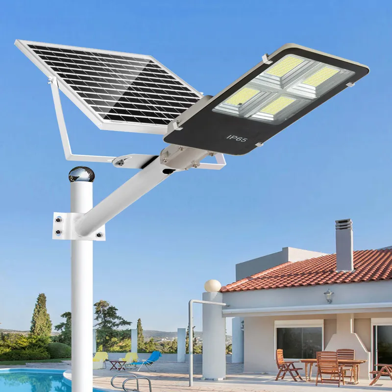 300W Réverbères solaires extérieurs Crépuscule à l'aube Solars Led Lumière extérieure 6500K Lumière du jour Blanc Projecteurs de sécurité pour cour Jardin Rues Playgrouds oemled