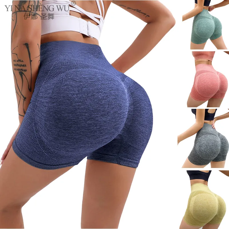 Completi da yoga Pantaloncini da donna Sport per ciclismo Jogging Fitness Vita alta Push Up Pantaloncini da palestra Leggings Abbigliamento 230322