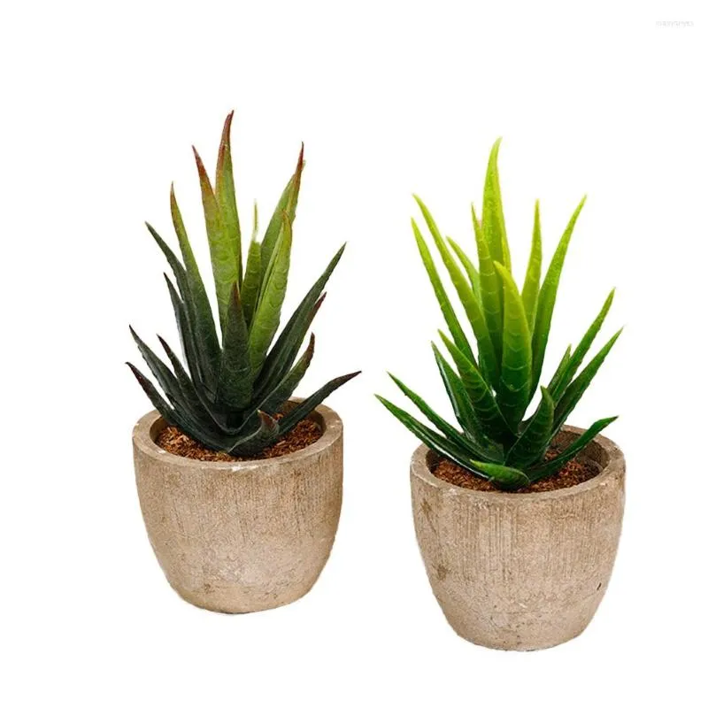 Decorative Flowers 2 Pcs Cute Simulated Succulent Plant Ornament Fake Landscape Decors Ornaments For Home Office Balcony Supplies