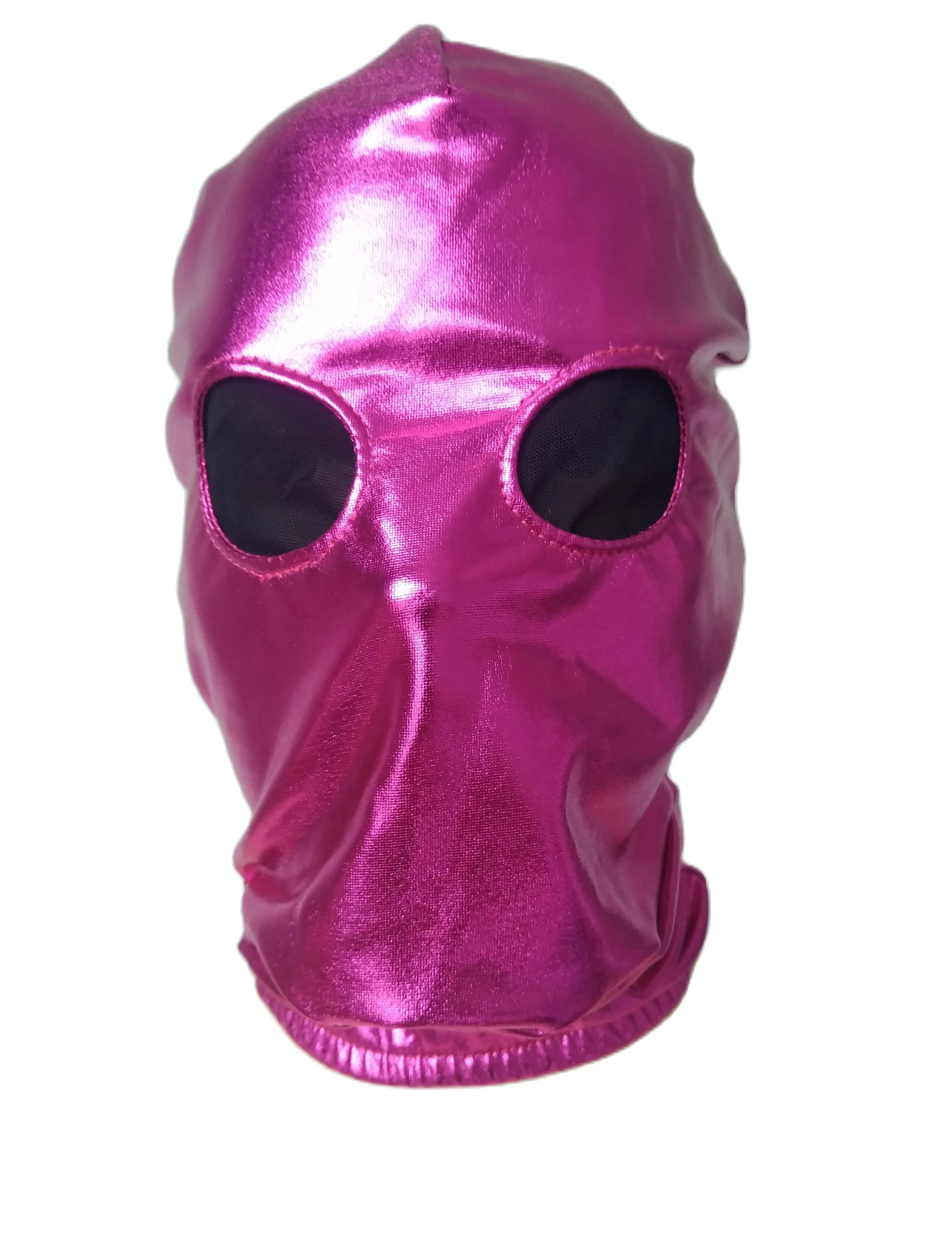 Kostymtillbehör vuxen huva unisex zentai kostymer festtillbehör halloween masker cosplay kostymer glänsande metallmask öppen mesh ögon