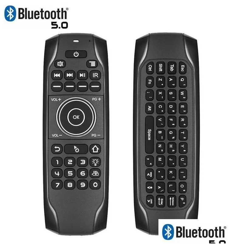 Controladores remotos G7 Bluetooth 5.0 Teclado sem fio Giroscópio iluminado Ir Learning Air Mouse para Smart TV Box Laptop Tablet Drop del Dh3bm