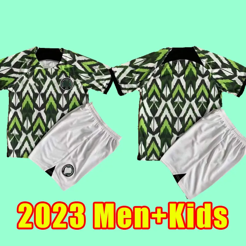 Hommes Kids 22 23 Nigerian Okocha Soccer Jersey 2022 2023 Away Okechukwu Ighalo Ahmed Musa Ndidi Mikel Iheanacho Football Shirts White Green Concept Edition