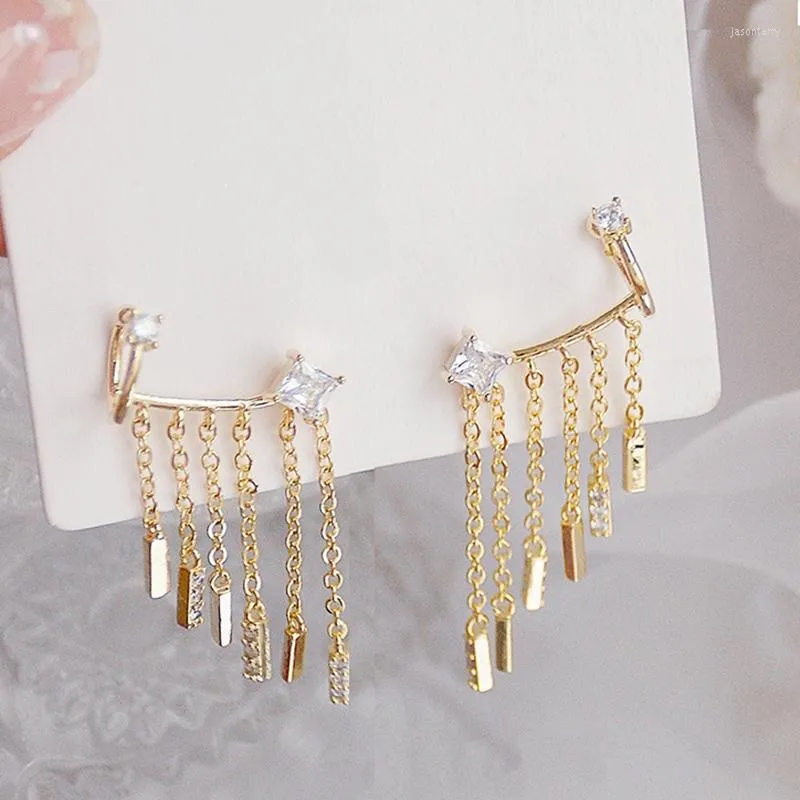 Dangle Earrings Korean Fashion Metal Chain Tasselドロップトレンド耳骨クリップ女性パンクジュエリースタッドバックハンギングバックル