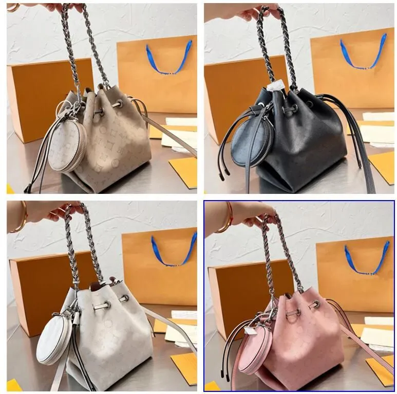 Projektant torby BELLA torba wiadro totes torebki PETIT NOE dużego ciężaru Sznurek Prawdziwa skóra drążą Monogramy Torebka Torebka na ramię Crossbody z łańcuszkiem 2 szt. Portfel