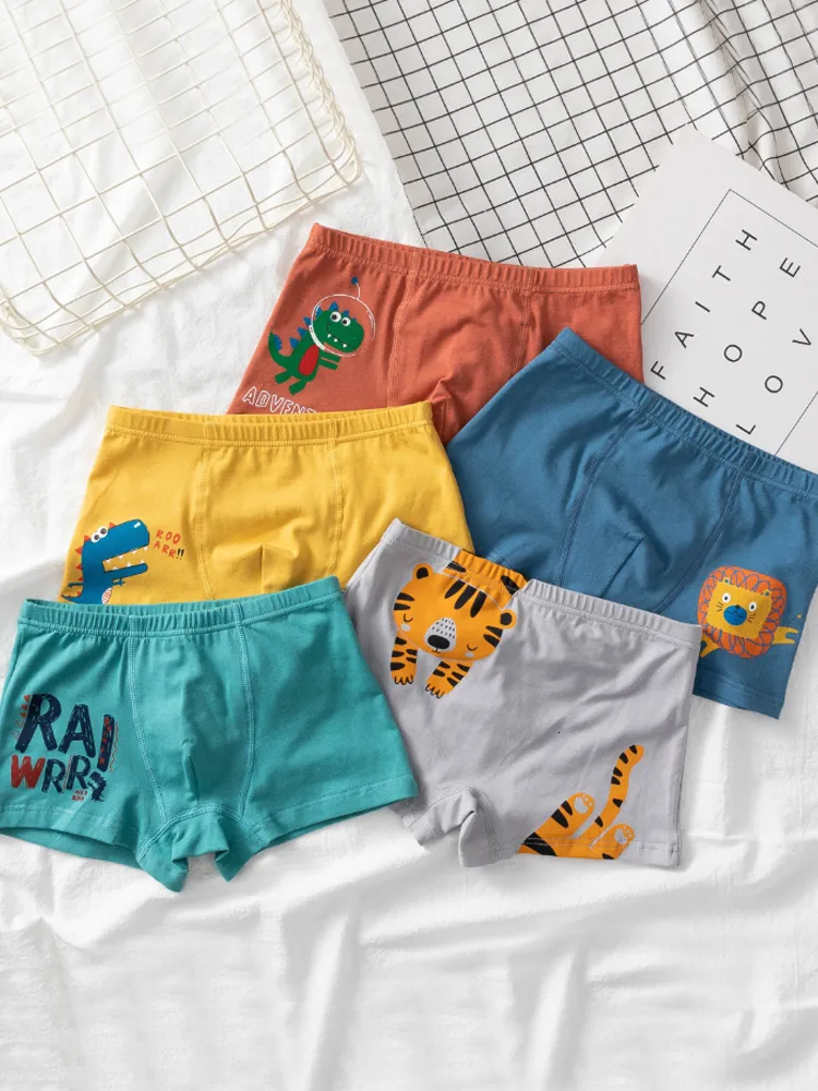 LJMOFA Kids Cotton Underwear Set Of Cute Animal Tiger, Lion