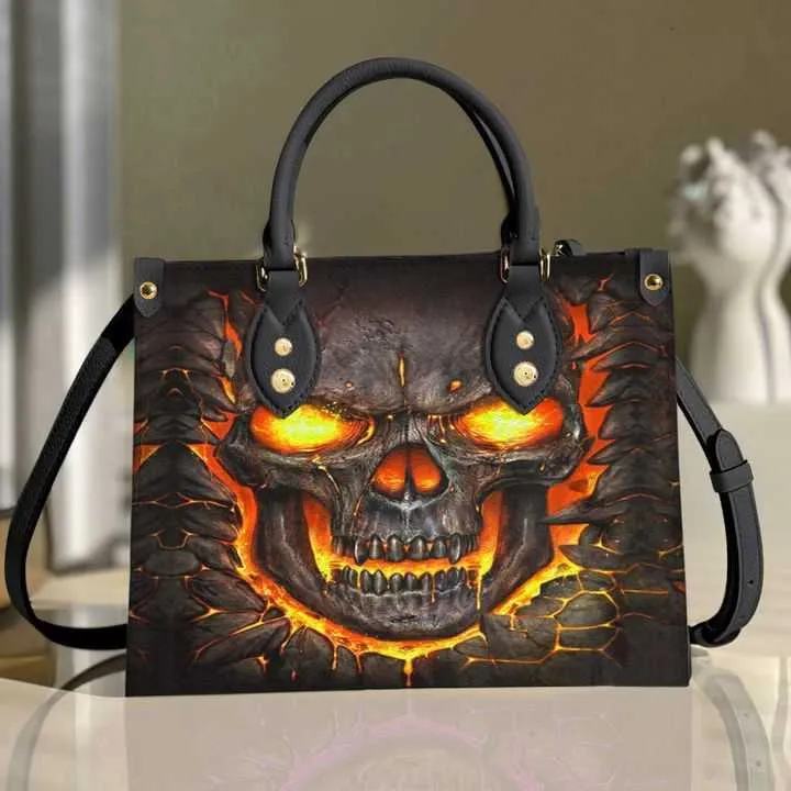 Skull Leather Handbag Skull Purse For Women Fashionable Small Casual Tote With Luxury Shoulder Strap And Purple Bolsa Top Handle From Handbags dh001 74.06 DHgate.Com