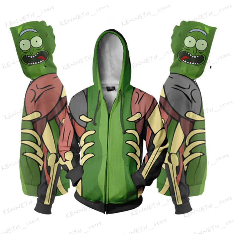 Felpe con cappuccio da uomo Felpe 2021 Rick e Modi maglione stampato in 3D animazione cosplay che circonda il maglione sportivo di tendenza T230323