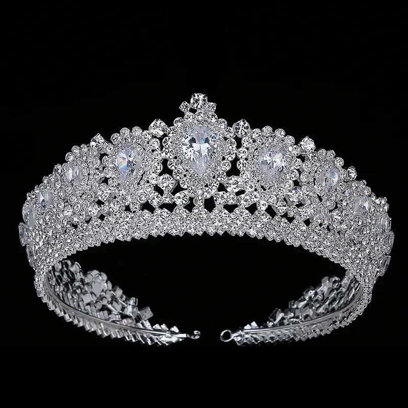 Bruiloft haar sieraden Hadiyana bling bruiloft kroon diadeem tiara met zirconia kristal elegante vrouw tiaras en kronen voor optocht feest bc3232 230323