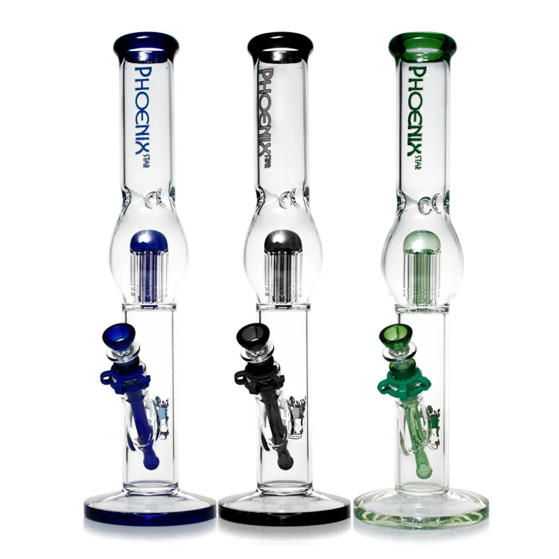 Phoenix 8 brazos Perc Glass Bongs Reciclador Tubo de agua de agua Ciudad