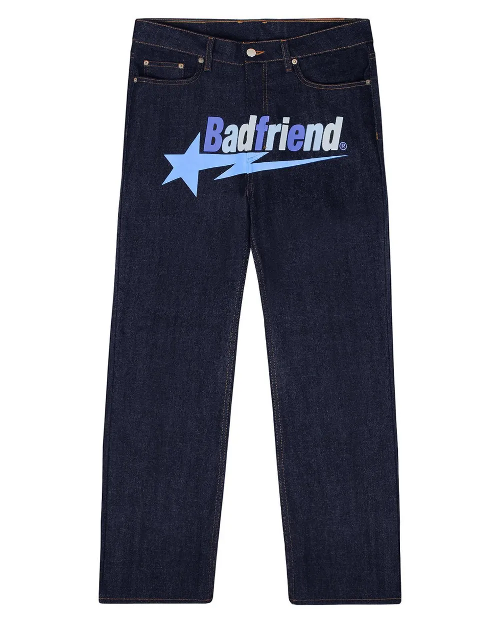 Y2K Hip Hop Badfriend Killer Jeans For Men With Letter Print Black 