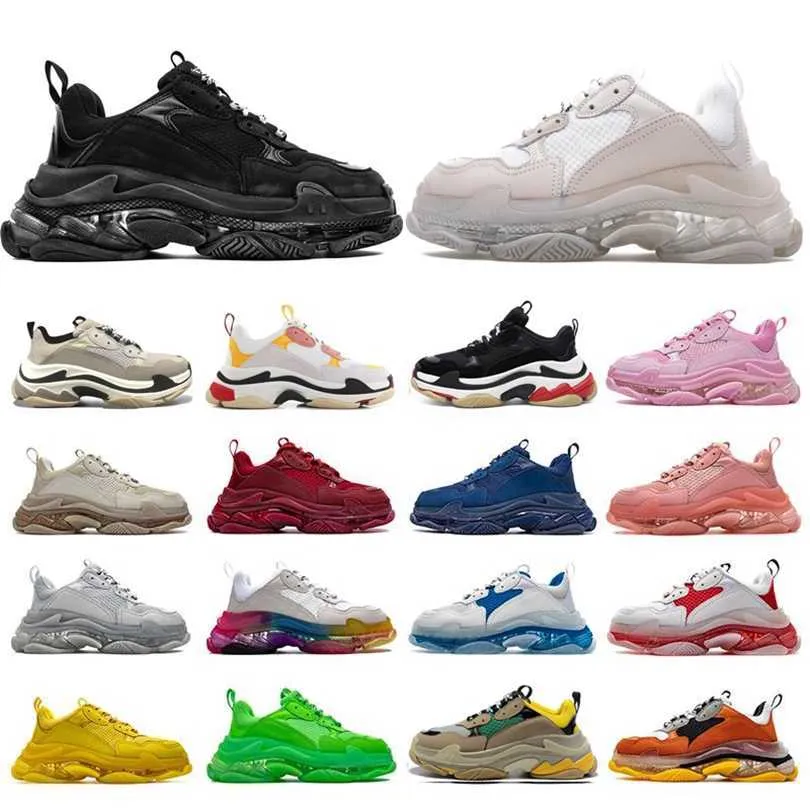 Triple S Men Designer Designer Buty Platforma Platforma Przestępcy Clear Black White Red Red Pink Blue Królewskie Zielone Zielone Treszcze Tennisp3vz