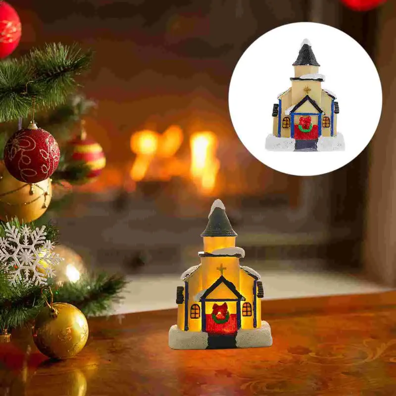 Christmas Decorations 1Pc Resin House Village Micro Landscape Decoration