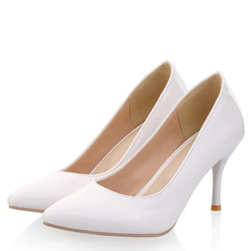 Zapatos de vestir Zapato de tacón elegante Mujer Primavera Tacones altos Bombas Rojo Rosa Blanco Tacones de mujer Oficina de fiesta Zapatos de boda Mujer Tamaño grande 230323