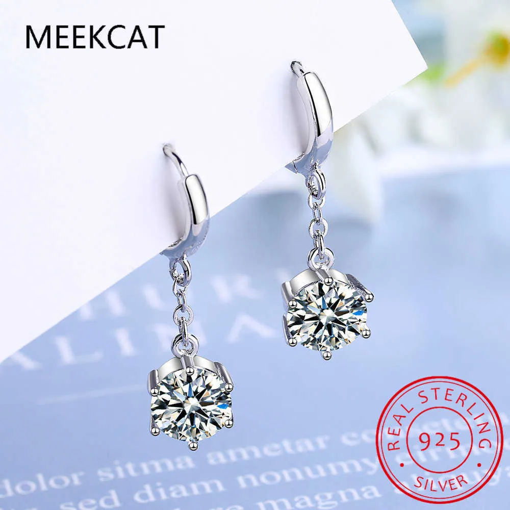 Charm White Gold Plated 2CT Moissanite Drop Earring for Women Sparkling Diamond Earring Wedding Jewelry S925 Sterling Silver Z0323