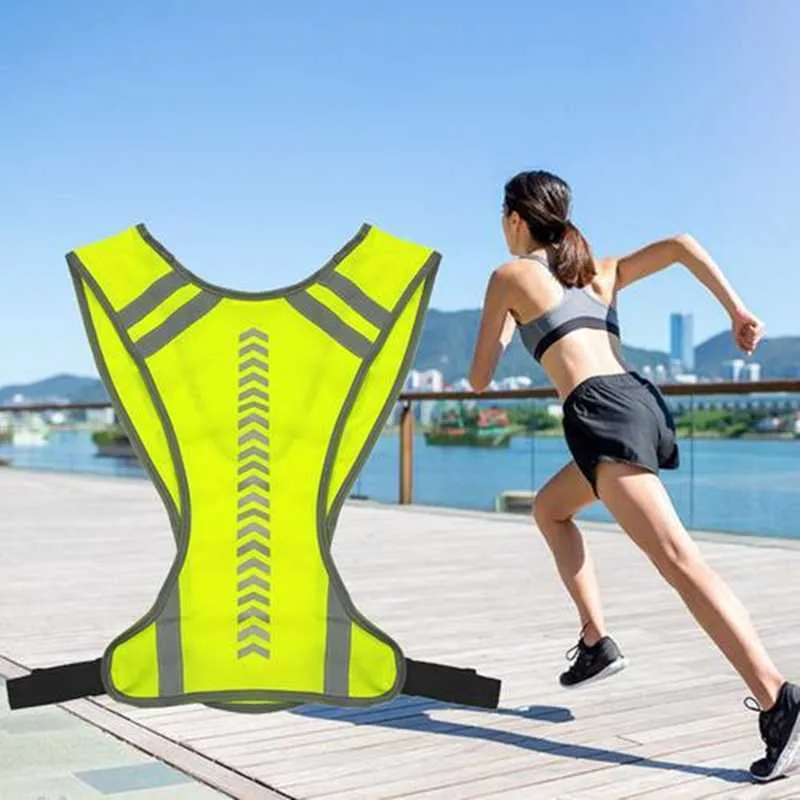 Camisoles Tanks Reflective Safety V High Visibility Night Riding Running V Outdoor Sports Accessories Safety V Night Sports Waistcoat Z0322