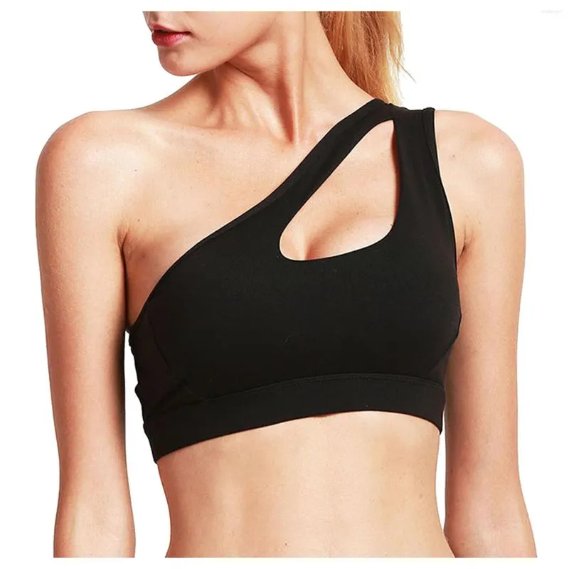 Femmes Shapers Yoga rembourré soutien-gorge femmes une épaule taille sous-vêtements Sexy Shake-proof exercice col haut