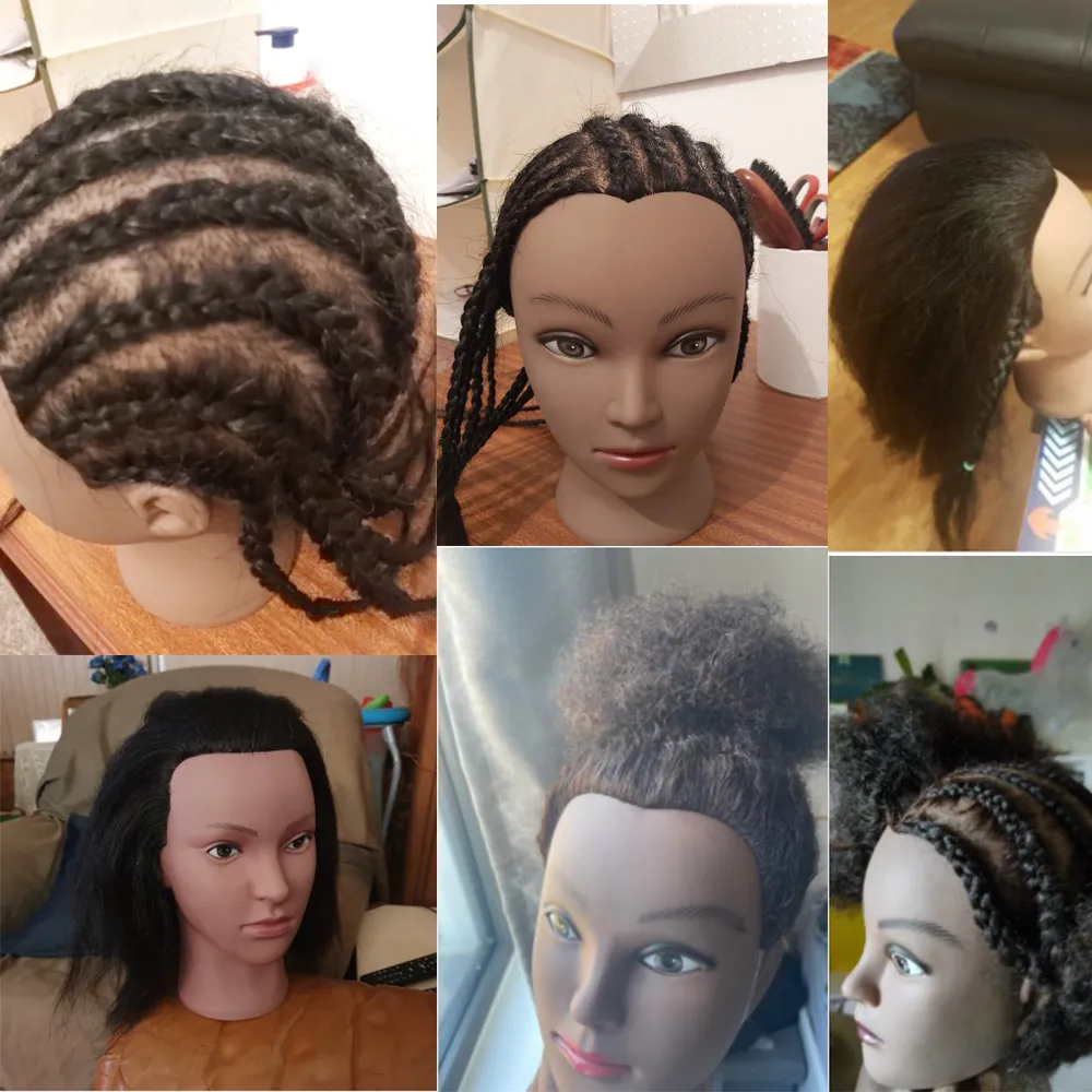 African American Mannequin Head with Real Human Hair for Braiding Hair  Training Hairart Barber Hairdressing Head - China Human Hair and Wig price
