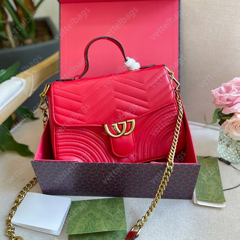 Vintage PU Leather Shoulder Bag For Women Top Designer Gold Chain