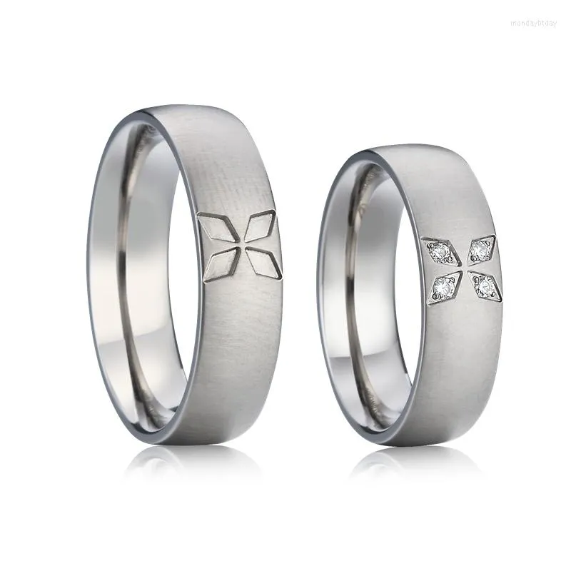 Cluster Rings Unique Matte Alliances Silver Color Wedding Couple Men Luxury Fashion Jewellery Ladies Love Ring Women