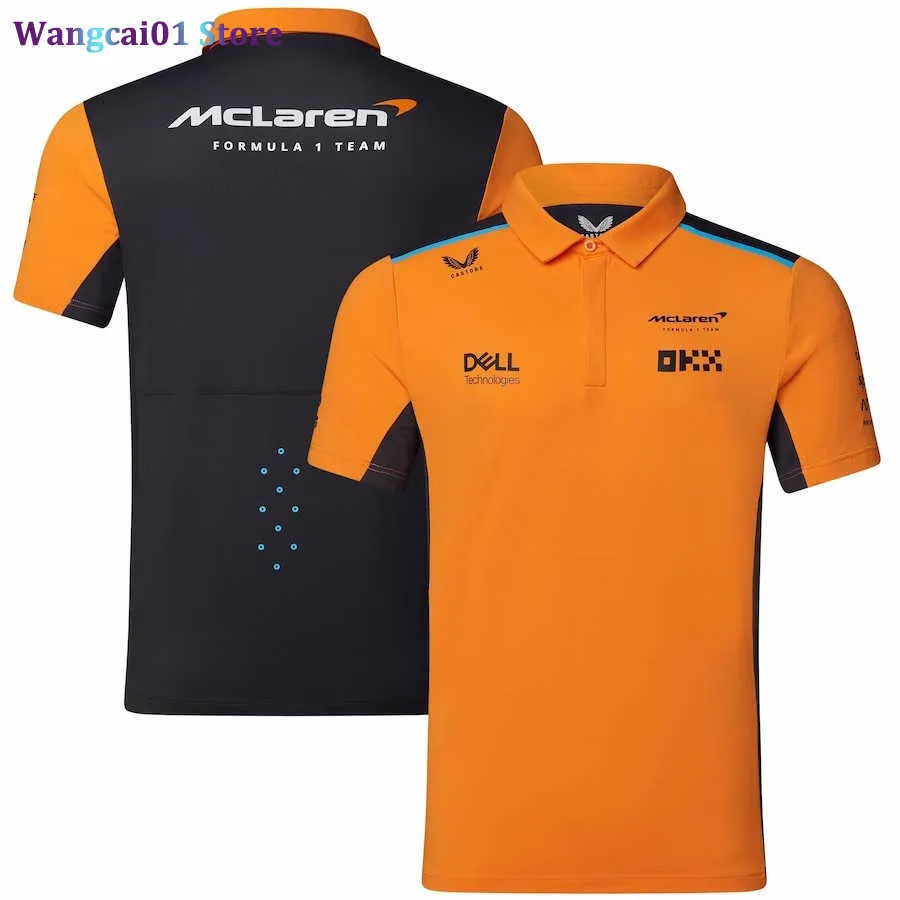 Wangcai01 Polos McLaren 2023 YENİ F1 Yarış Takımı Kısa Seve T-Shirt Erkekler Yaz Sporları Breathab Polot Gömlek 0323H23