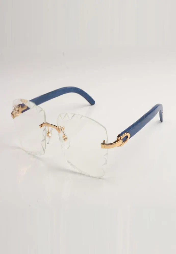 Montures de lunettes à verres transparents découpés, nouveau Design, branches en bois naturel pur 35240289, unisexe, taille 5618135mm, express9699461