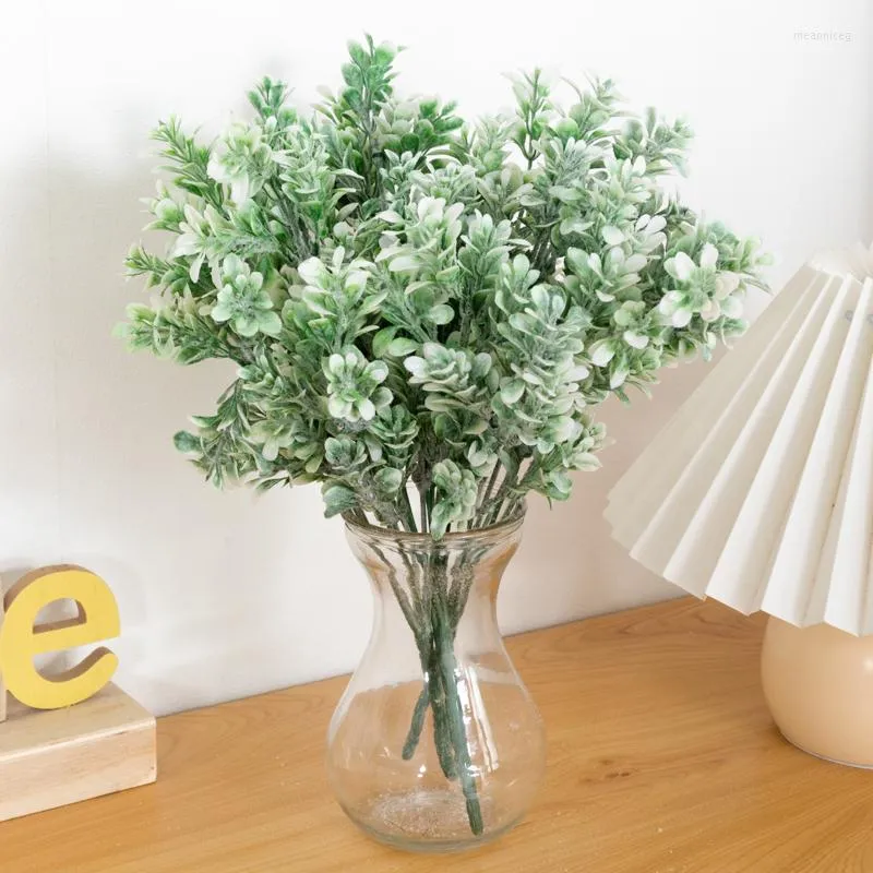 Decorative Flowers Artificial Fake Plant Flocking Plastic Clover Wedding Dress Garden Decoration Lavender Provence Living Room Flower