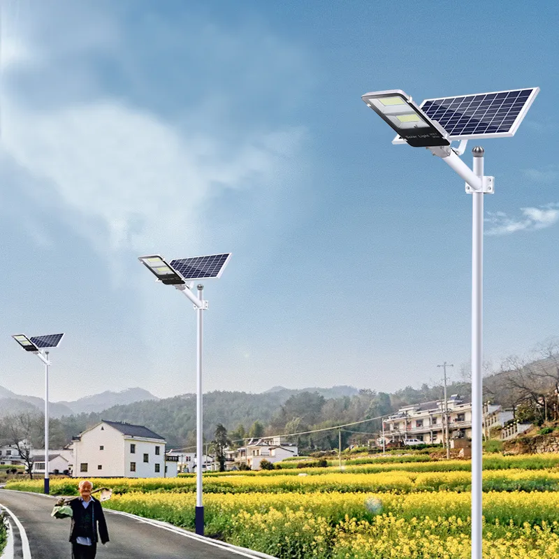 Crestech Solar-Straßen-Außenleuchten, 200 W, LED-Solarbetrieben, von der Dämmerung bis zum Morgengrauen, hell, einfach zu installieren, Flutlicht, Hinterhof, Garten, Gewerbestraßen, Parkplätze