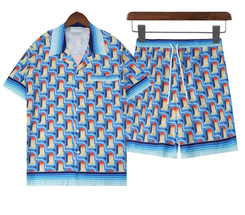Рубашки Casablanc-sss 2023 новый серфинг ленивый ветер Шелковая атласная рубашка с длинным рукавом Мужская и женская модная марка Классическая рубашка Разнообразие