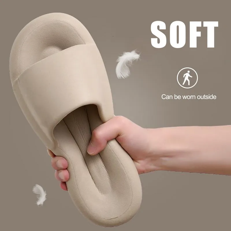 Tofflor Moln Soft Eva Slippers Par Home Outdoor Slipper Summer Beach Unisex Bedroom Shoes Ladies Flip Flops Thick Bottom Sandals 230323