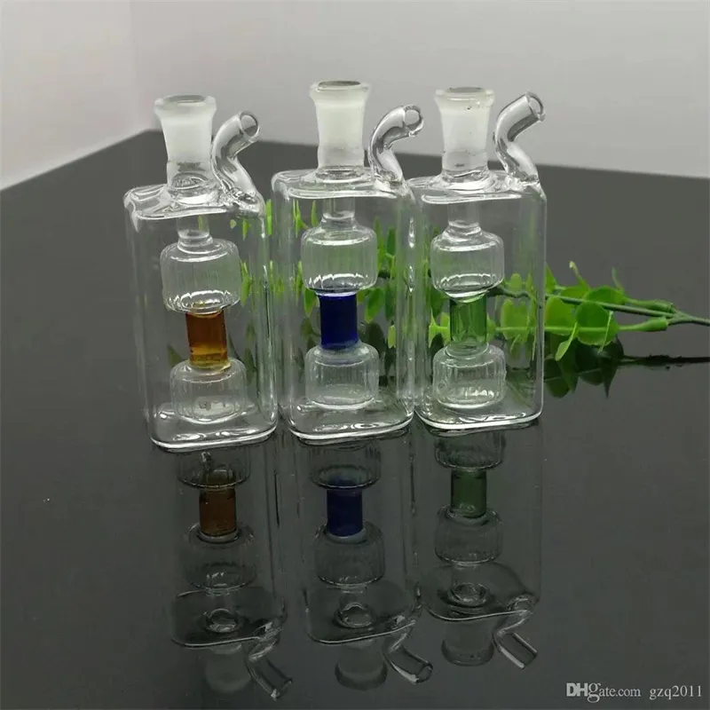 Holesne szklane butelki z wodą mini kwadratowe szklane szklane szklane Bongs Bongs Oil Burner Glass Water Rury