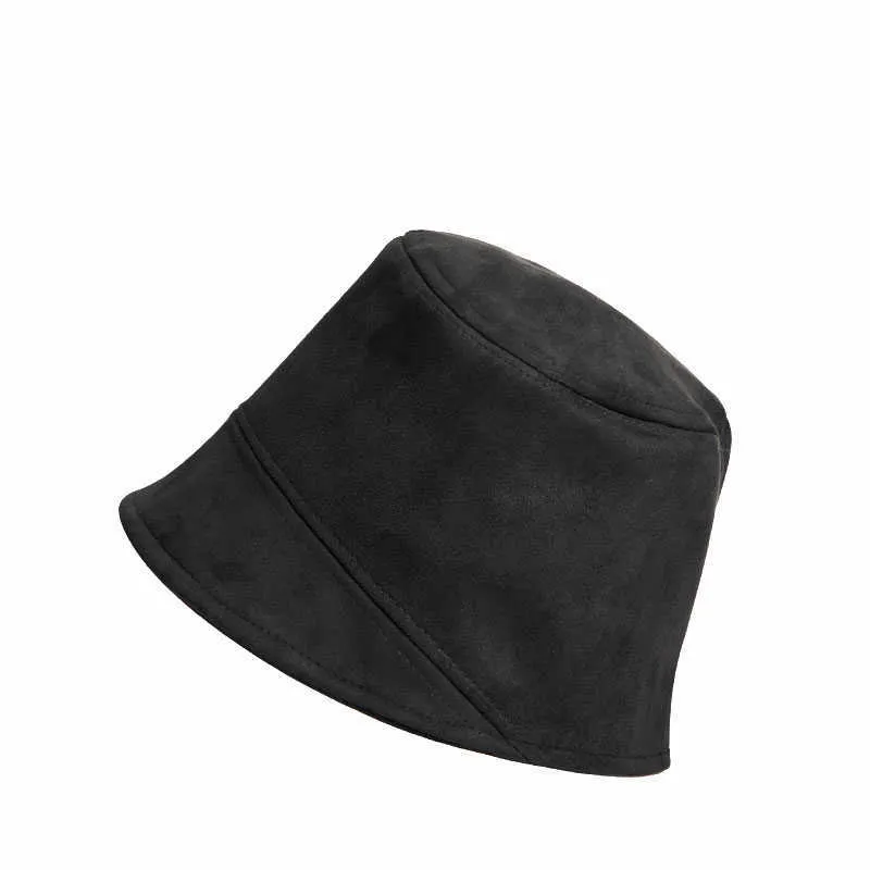 Breite Krempe Hüte Neue Damen Warme Eimer Hüte Wildleder Verdicken Winter Herbst Weiche Panama Caps Jugend Mädchen Fischer Hut Sonnenschutz Outdoor Vacat G230323