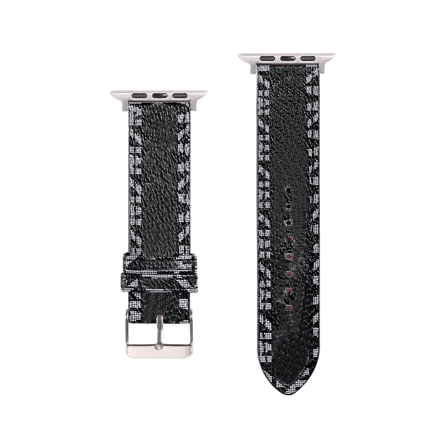 Cinturino Iwatch Ultra 49mm per Smart Watch Band Cinturini di design in pelle nera compatibili con la serie 8 S8 S6 S7 S5 S4 S3 S2 S1 SE 44MM 42MM 38MM 40MM 45mm Cinturini smartwatch USA