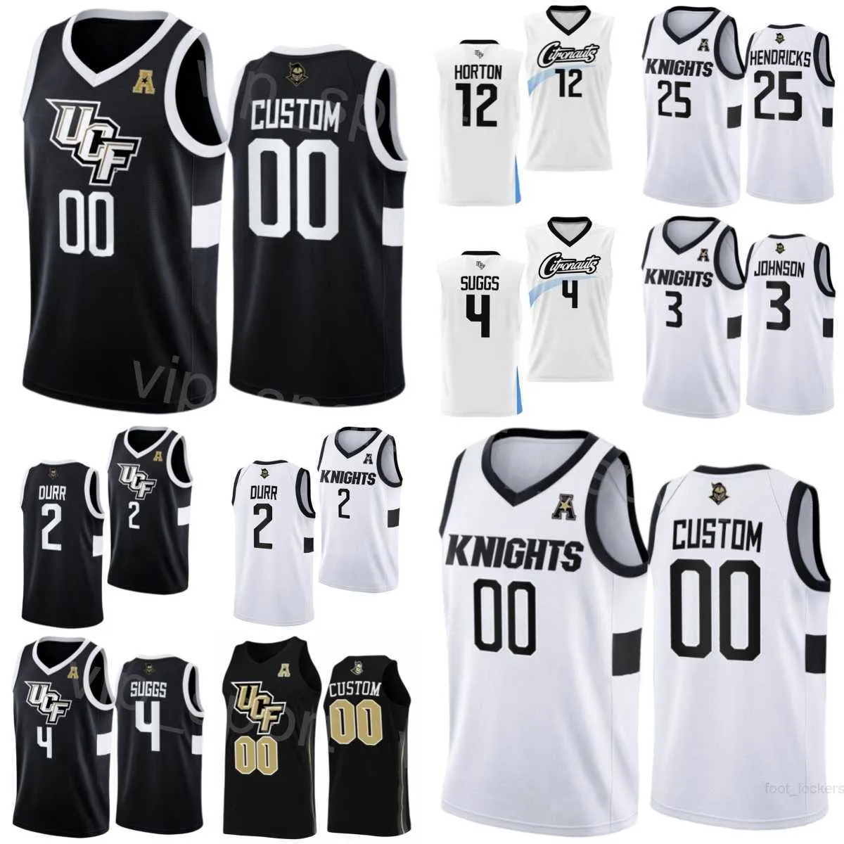 UCF Knights College 3 Darius Johnson Jerseys Basketball 4 Brandon Suggs 2 Michael Durr 25 Taylor Hendricks 12 Ithiel Horton C.J Kelly University Navy Blue White NCAA