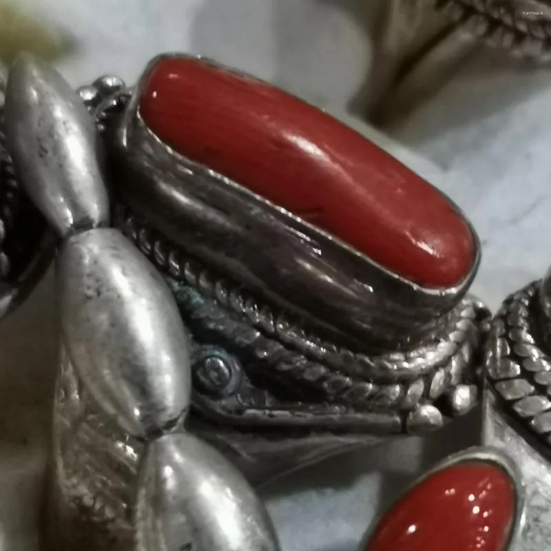 Pierścienie klastra 1PCS/działek naturalny czerwony pierścień koralowy 925 srebrny srebrny rozmiar mężczyzna man biżuteria Anillos Małer Bague Bijoux ręcznie robiony