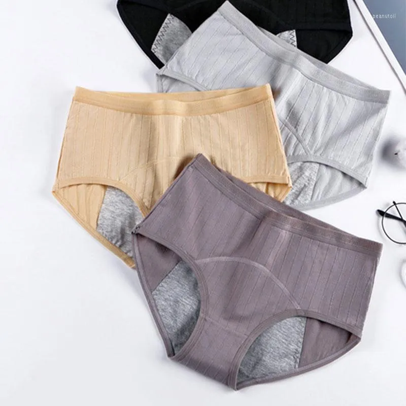 Culotte Femme Anti-Fuite Menstruelle Pour Menstruation Coton Pantalon Physiologique Femmes Sous-Vêtements Période Imperméable Taille Haute Slip