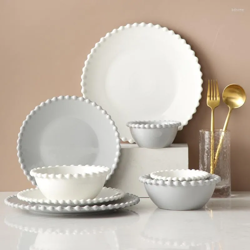 Plattor Pure White Hearted Shaped Pearl Steak Sallad Soup Dinner Plate Tabell Provån
