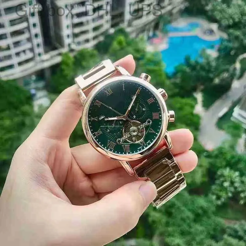 Le complexe Baida à super réplication comprend des montres de luxe pour hommes pour un bracelet en acier à tourbillon mécanique, la tendance a différents styles de montre de mode R0C0