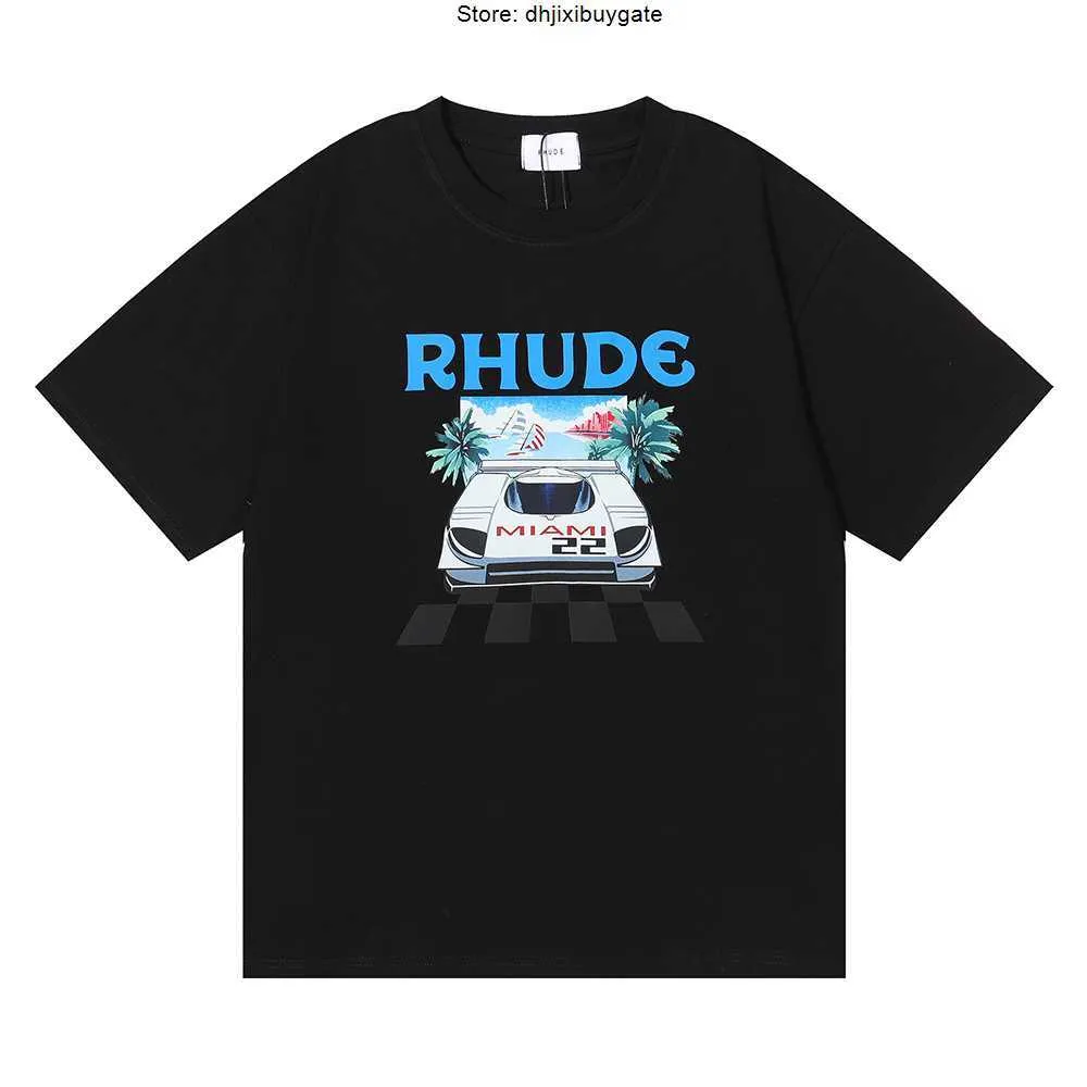 Desinger Rhude T-Shirt Marke Herren T-Shirts Männer Frauen Hohe Qualität 100 % Baumwolle Kleidung Hip Hop Top T-Shirts US-Größe S XL